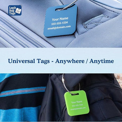 Custom Luggage Tags (3 or 6 Pack) - Personalized Unique Suitcase & Backpack Travel, Durable, Waterproof & Heavy Duty (Hot Pink)