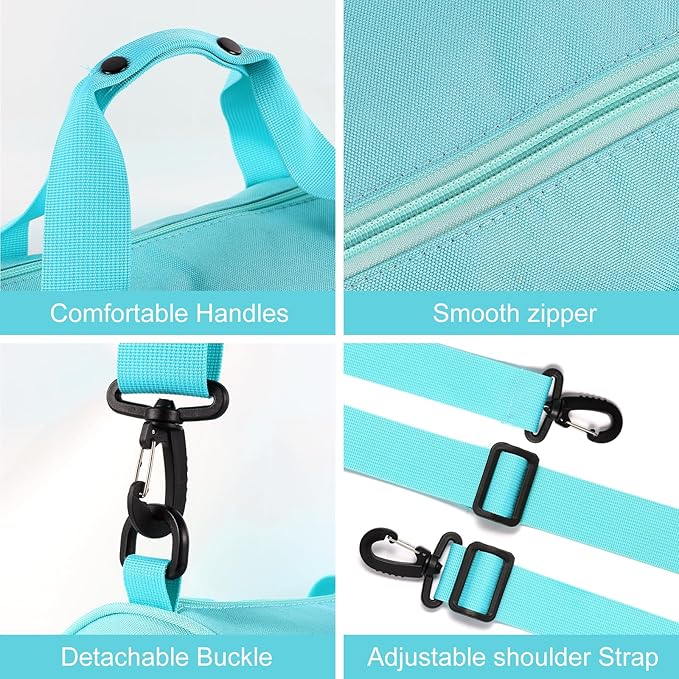 Dance Ballet Bag for Girls Sport Gym Duffle Bags Overnight Travel Bags Fun Dance Workout Duffel Bag Toddler Cute Bag for Dancers, Girls, Teens, Student Athletes (Bule)