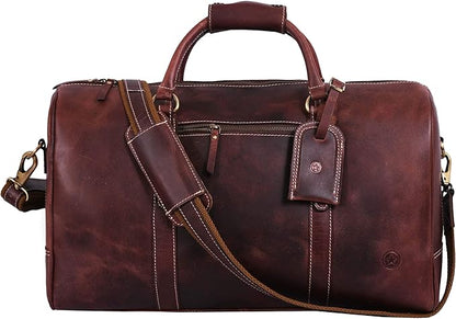 Leather Duffel Bag for Men & Women Travel, Weekend, Overnight, Gym Bag