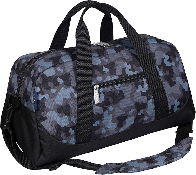 Wildkin Kids Overnighter Duffel Bag – Carry-On Size, Ideal for School & Sleepovers – Black Camo