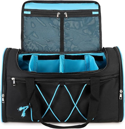 Sneaker Bag for Travel, Outdoor Sports Gym Bag Shoe Bags for 4 Pairs of Sneakers up to Size 14, Travel Duffel Bags with 3 Adjustable Dividers & Shoulder Strap, Sneakerhead Gift