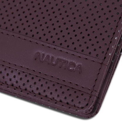 Nautica Men's Slim Wallet | Card Case | RFID Blocking | ID Window | Minimalist | Lightweight | Genuine Leather