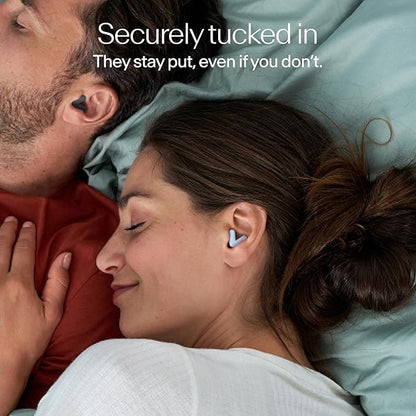 Alpine Silence Earplugs for Sleep, Focus & Travel - V-Shape Snug Fit & Soft Oval Tips – 4 Sizes XS/S/M/L - Comfortable, Reusable Hearing Protection - up to 25dB – Blue