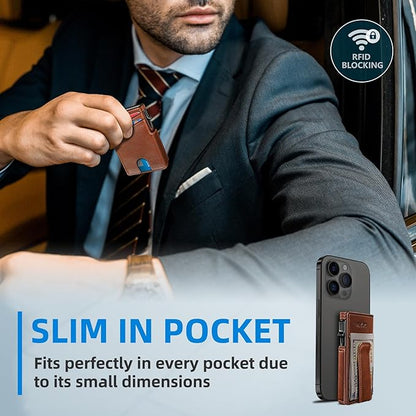 Men Wallet,with Money Clip Coins Pocket ID Window,Slim Front Pocket RFID Blocking Pop-up Card Holder 3.9"x 2.7", Gift Boxed