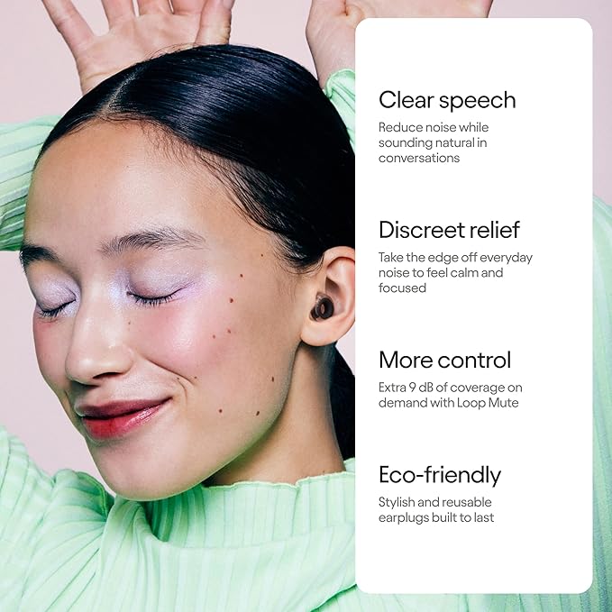 Loop Engage 2 Plus Ear Plugs Everyday Noise Relief with Clear Speech for Social Gatherings, Work, Conversation, Parenting & Sensitivity 16 dB Noise Reduction + Mute for Extra Coverage