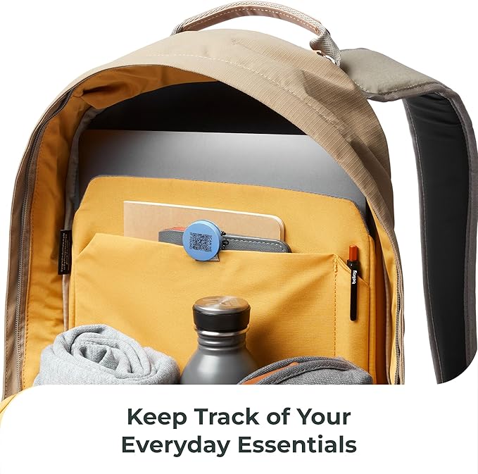 Roam Smart Tracker | Family-Friendly Eco Tracker for Keys, Bags & Kids’ Gear | Works with iOS & Android | Built-in Strap, QR Lost & Found | Replaceable Battery | No Extra App | 1-Pack, Grey