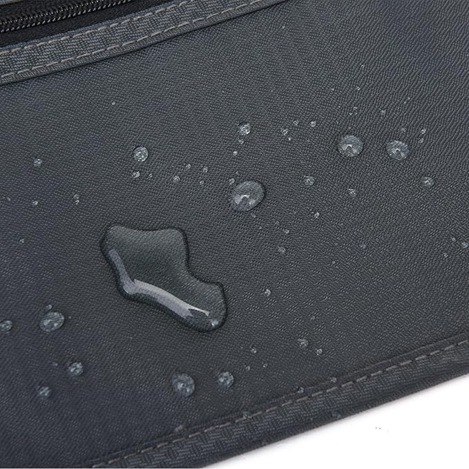 RFID Blocking Money Belt for Men Women, Slim Fanny Pack for Travel，Running,Conceal Waist Wallet for Passport Holder,Phone,Cash(Dark Grey)