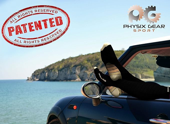 Physix Gear Compression Socks 20-30 mmHg - Men & Women - Running, Nurses, Shin Splints, Flight, Travel