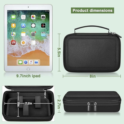 Hard Travel Case for Wahl/for MANSPOT/for SHPAVVER Beard Trimmer for Men, Portable Electric Razor Bag with Handle & Mesh Pocket for Lubricating Oil, Cleaning Brush and USB Accessories(Box Only)-Black