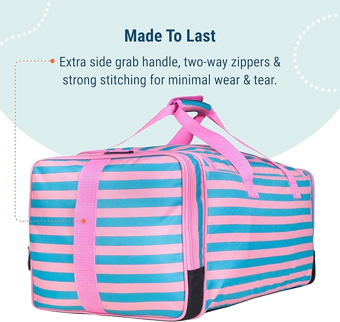 Wildkin Kids Weekender Duffel Bag – Carry-On Size for School, Travel, & Sleepovers