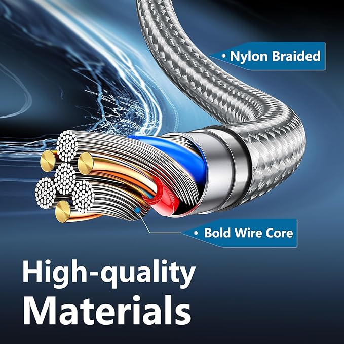 USB C to USB C Charger Cable, 5 Pack [3/3/6/6/10ft] Type C Fast Charging Cord High Data & Transfer Wire Compatible for iPhone 17/16/15 Plus/Pro Max iPad Pro Air Ps5 Controller Samsung Galaxy(Gray)