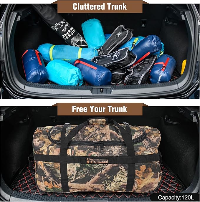 REDCAMP 85L/120L/140L Foldable Duffle Bag with Wheels, Large Travel Duffel Bag