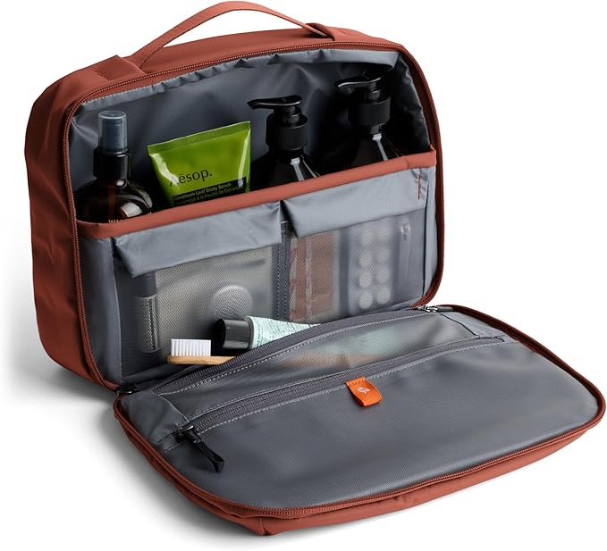 Bellroy Hanging Toiletry Kit Plus (8 Liter Travel Hanging Toiletry Bag) - Clay