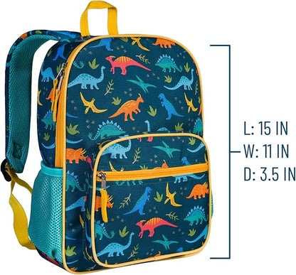 Wildkin ECO rPET Kids Backpack – Recycled, Padded, Adjustable for School & Travel – Jurassic Dinosaurs