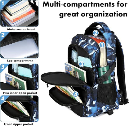 Bluboon Rolling Backpack with Wheels Kids Backpack for Boys Teens Wheeled Bookbag Kids Luggage Travel Hiking