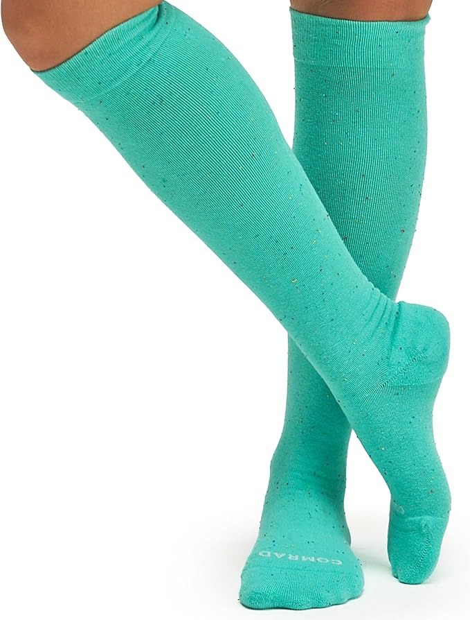 Comrad Recycled Cotton Knee High Socks - 15-20mmHg Graduated Compression Socks - Soft & Breathable Support Socks, Unisex