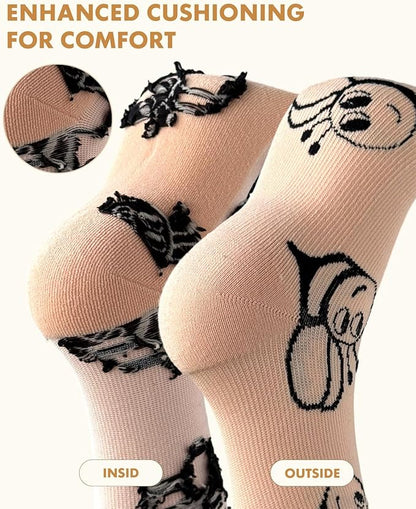 Cute Compression Socks for Women - 3 Pairs 20-30 mmHg Graduated Support Lightweight for Daily Wear Travel Nurse