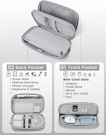 Travelkin Travel Cord Organizer, Electronic Organizer Travel Case, Cable Organizer Bag For Cords,Chargers Phone, Sd Card,Usbs