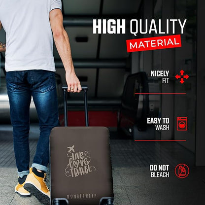 Reversible Luggage Covers & Protectors - Versatile & Washable Luggage & Suitcase Covers | Anti-Scratch Suitcase Cover for Travel (Charcoal Brown Departure, X-Large (72-78 x 49-54 x 29-33cm)