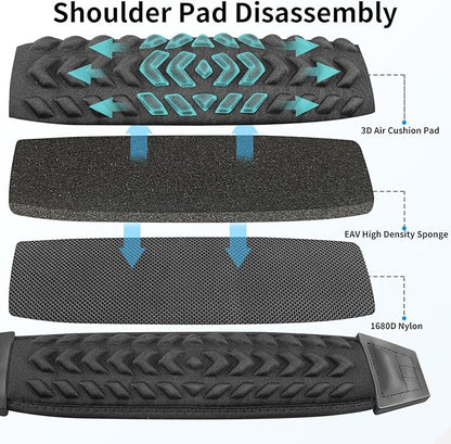 3D Air Cushion Ultra Comfortable Bag Strap, 67" Thicken Shoulder Strap with Double Adjustable Buckles and Metal Hooks, Ideal for Laptop Messenger Bag/Crossbody Bag(Reduced Stress)