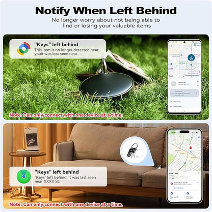 Eelexa Smart Tag Tracker, Dual System Air Tracker Tag for iOS and Android, Compatible with Apple Find My or Google Find Hub Smart Keys Finder Item Locator with Waterproof&Light (White-1Pack)