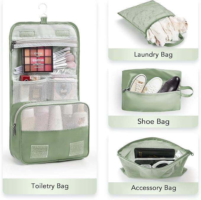 8 Set Compression Packing Cubes for Travel Essentials,Compressible Expandable Packing Cubes for Suitcase,OlarHike Luggage Organizer Bags for Travel,Handy Helper for Organizing Clothes(Matcha Green)