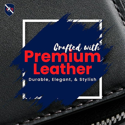 ALLEN & MATE Passport Holder Travel Wallet, 100% Leather RFID Blocking Travel Document Organiser for Men & Women