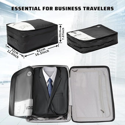 ONTYZZ Vacuum Compression Bag 20 inch Space Saver Bags Travel Case with IP67 Waterproof Zipper for Business Trip, Two Bag Black