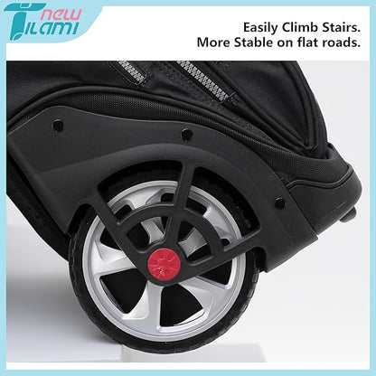 NEW TILAMI 19 Inch Rolling Backpack with Lunch Bag for Girls Boys Wheeled Laptop Backpack Durable Carry-on Bag School Travel, So Handsome