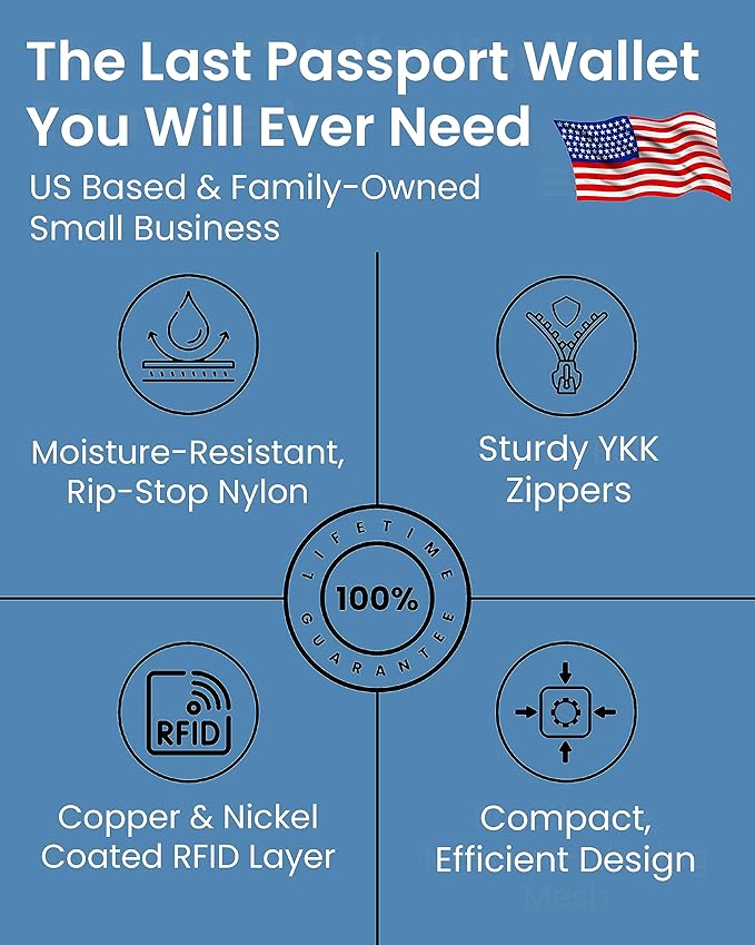 Passport Holder Family up to 6 Passports, Large Passport Wallet and Premium Travel Document Holder Organizer with RFID Anti-Theft Blocking - 7 Bonus RFID Blocking Sleeves - Rose