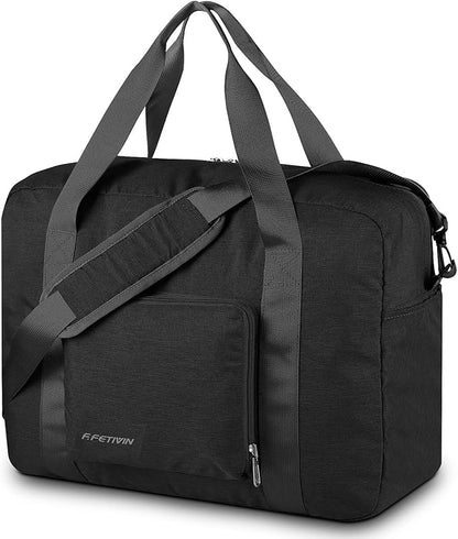 For Allegaint Airlines Personal Item Bag 17.7x12.6x6.3 Foldable Travel Duffel Bag Underseat Carry-on Luggage for Women and men 25L(Black)