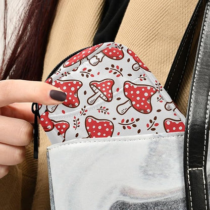 Fustylead Aesthetic Amanita Red Mushroom Pill Organizer Travel Bag, Small Portable Pill Case Cute for Vitamin Fish Oil Supplements Medicine Organizer with Zipper
