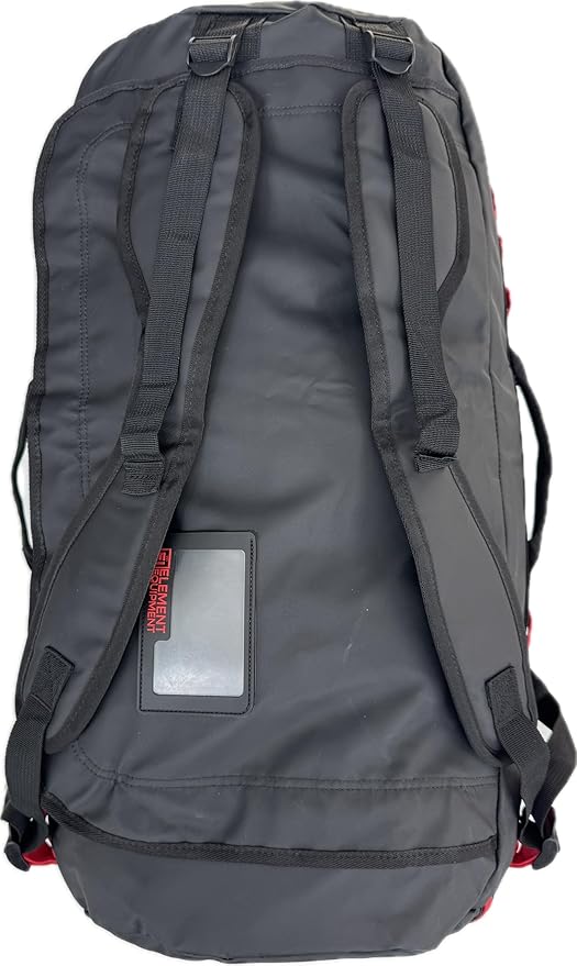 Element Equipment Trailhead Duffel Bag Shoulder Straps Waterproof Black/Red Small