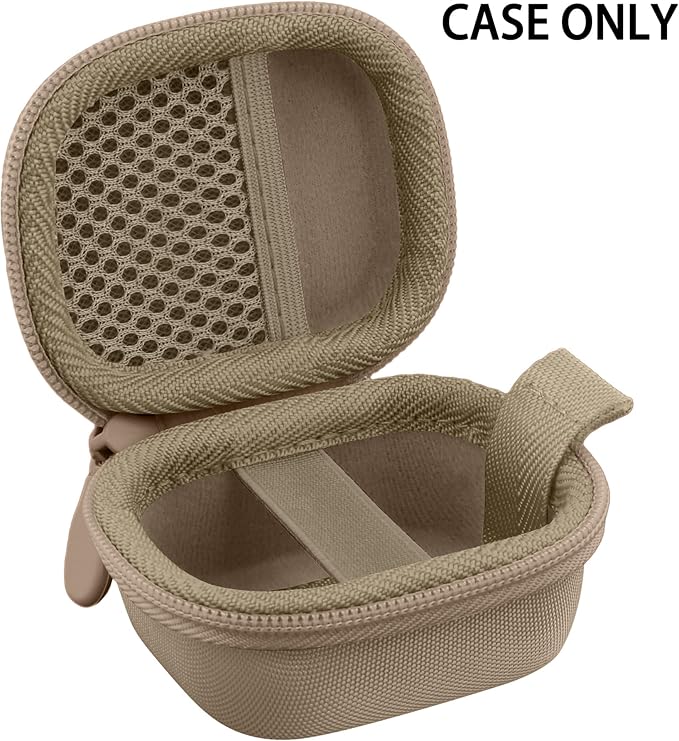 co2CREA Hard Case for Beats Powerbeats Fit with Carabiner Clip, Shockproof Earbuds Storage Box – Protective Travel Cover for Wireless Noise Cancelling Earbuds (Sand Case)