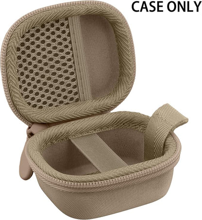 co2CREA Hard Case for Beats Powerbeats Fit with Carabiner Clip, Shockproof Earbuds Storage Box – Protective Travel Cover for Wireless Noise Cancelling Earbuds (Sand Case)