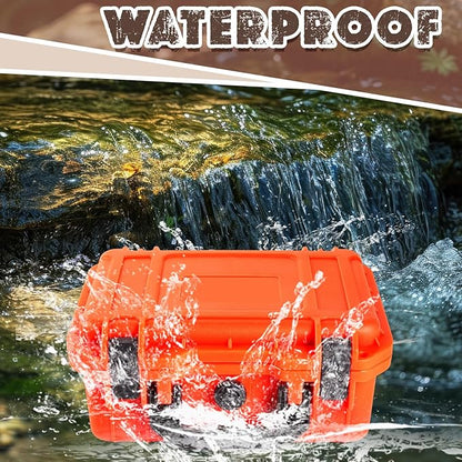 1 Pcs 16.3 x 12.4 x 6.5 Inch Waterproof Hard Case with DIY Customizable Foam Insert Portable Protective Case with Knife for Camera Drones Equipments Tools Test Instruments (Reddish Orange)