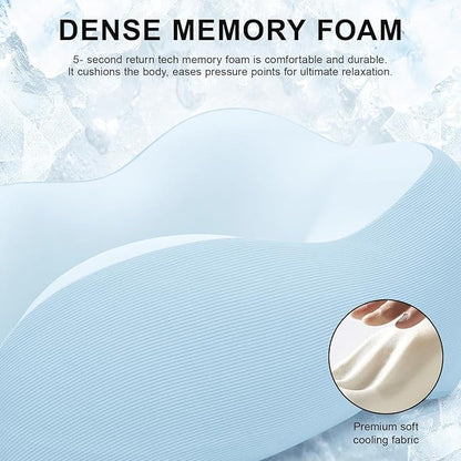 Travel Pillow for Airplane Memory Foam Neck Pillow, Soft & Support Travel Pillow for Travelling, Sleeping Rest, Car, Train and Home Use (Blue)