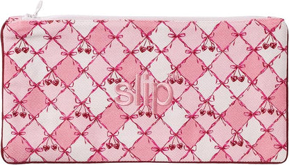 slip Lovely Lashes Gift Set – Cutie Pie Edition – Crimson Pure Silk Contour Sleep Mask with Lace Trim & Complimentary Travel Case – Lash-Friendly, Light-Blocking Eye Mask