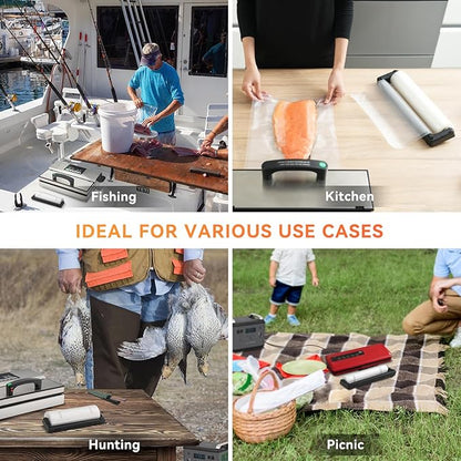 Wevac Family Pack Vacuum Sealer Bags Rolls with Dispenser – 6"x10" (50pcs), 8"x12" (70pcs), 8"x20' & 11"x20' Rolls, Heavy Duty, Leakproof, Ideal for Sous Vide, Meal Prep, Food Saver