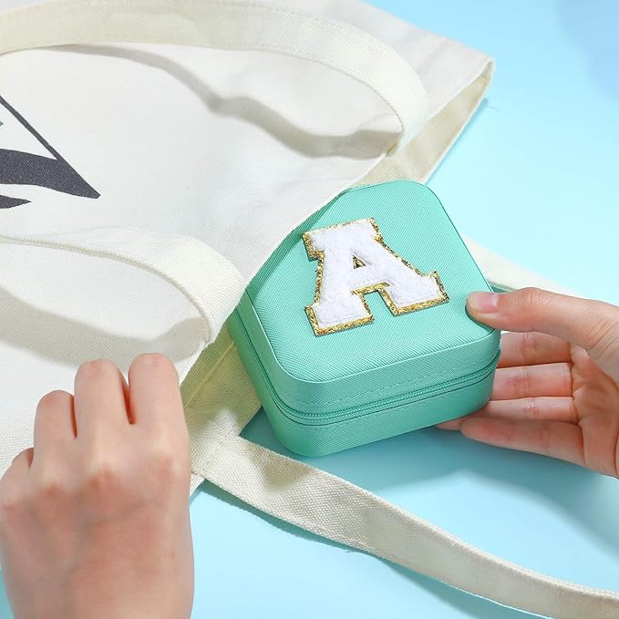 Parima Bridesmaid Gifts for Wedding Day, Bridesmaid Gifts for Women | Bridesmaid Proposal Gifts Unique Gifts | Wedding Travel Essentials Small Jewelry Box | Travel Jewelry Case - Letter S, Blue