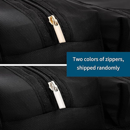 BONNY DODO Toiletry Travel Bag Can Hanging Large Roll-Up Makeup Organizer Bag with 3 Detachable Transparent Mesh Folding Cosmetic Travel Bags for Women & Men Black Toiletries Organizer Bag