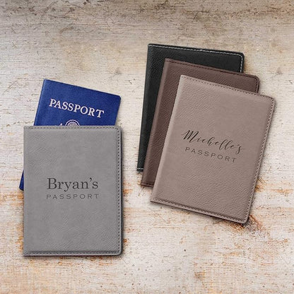 Personalized Passport Cover with Name - Light Brown, Personalized Passport Case, Custom Passport Holder
