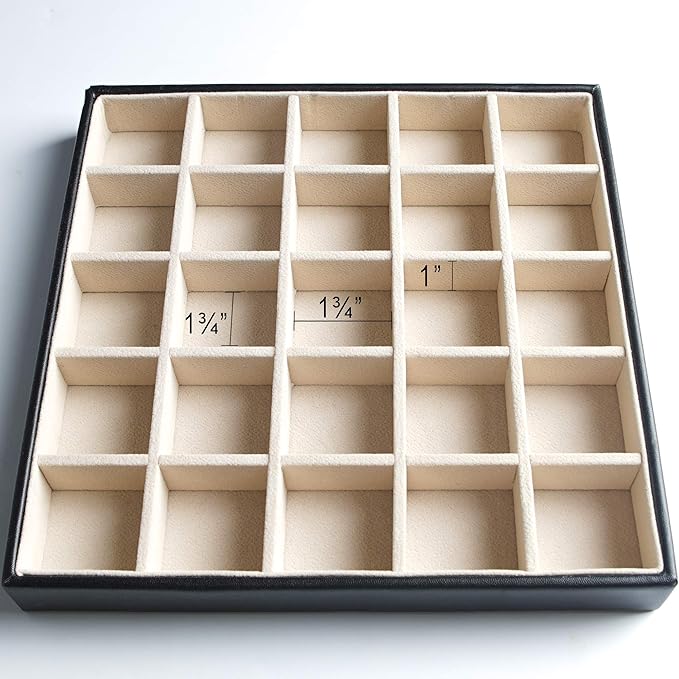 Frebeauty Earring Holder Organizer, 50 Slots Earring Organizer,2 Layer Jewelry Box for Earrings and Necklace,PU Jewelry Organizer,Jewelry Organizers and Storage(Black)