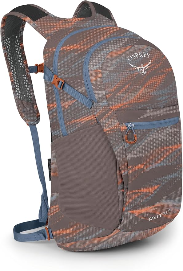 Osprey Daylite Plus Commuter Backpack - Lightweight, Everyday Pack with Laptop Sleeve and Water Bottle Pockets - Ideal for Work, School, and Travel with Storage, Smoky Desert Print/Magma Brown