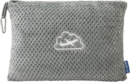 BEDELITE Travel Blanket with Bag, Ultra-Soft Jacquard Fleece Blanket with Luggage Sleeve & Backpack Clip, Airplane Blanket Travel Essentials, Grey