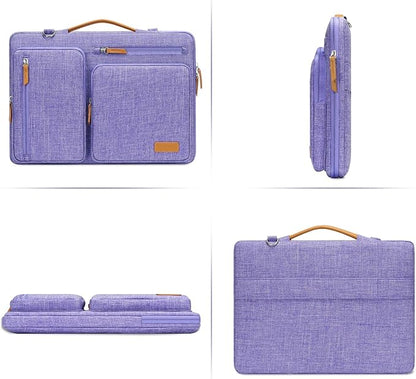 MOSISO 360 Protective Laptop Shoulder Bag,15-15.6 inch Computer Bags Compatible with MacBook Pro 16 inch, HP, Dell, Lenovo, Asus Notebook,Side Open Messenger Bag with 4 Zipper Pockets, Purple