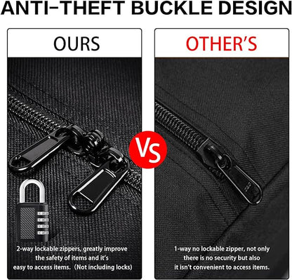 Urbanstand 46 Inch Travel Duffle Bag Extra Large Sport Equipment Duffel Bags with 2-way Lockable Zippers (Black 46inch 2Pack)