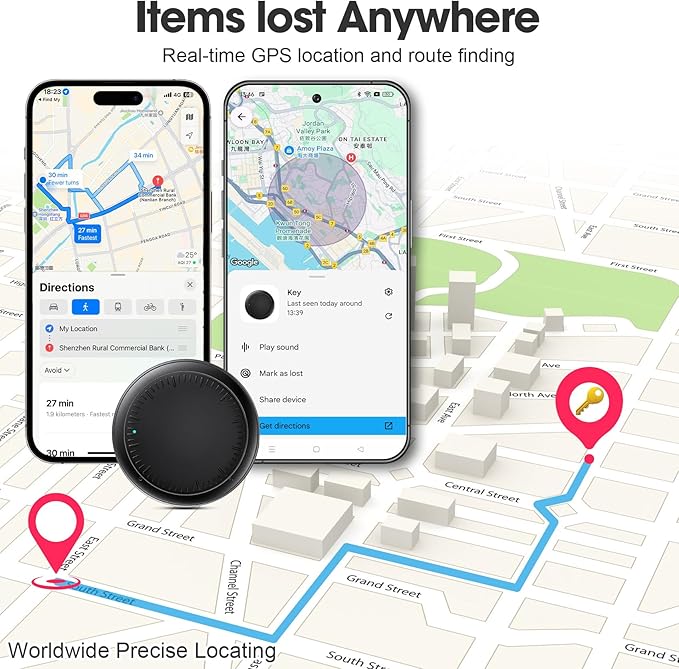 Air Tracker Tags-4 Pack Android or iOS, Apple & Android Tracker Tags, Bluetooth Tracker Smart Tag Works with Google'S Find Hub and Apple Find My App, Key Locator Wallet Finder with Sound