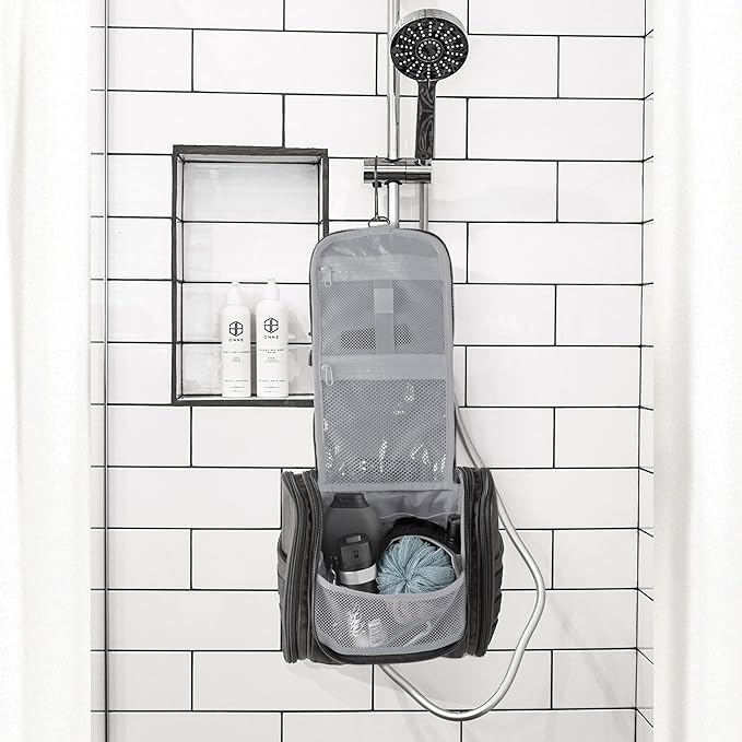 Fitdom Tactical Hanging Toiletry Bag Dopp Kit For Men & Women. Perfect For Travel & Storage for Cosmetic, Clipper, Toothbrush, Shower, Shaving & Grooming Care. Best Overnight Toiletries Organizer Case