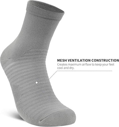 Compression Running Ankle Socks for Men and Women (6 Pairs), Quarter Athletic Socks for Running, Cycling, Golf, Work